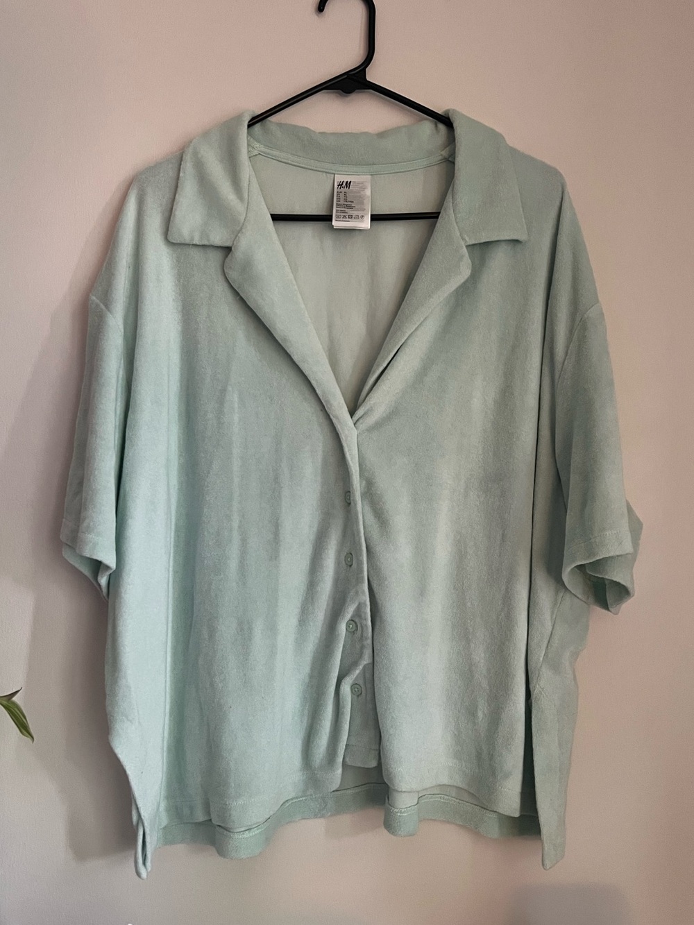 H&M Terry Style Button Down Cover Up Shirt